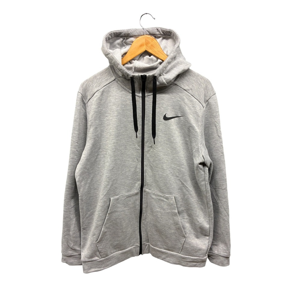 Nike Men's L Gray Full‎ Zip Hoodie Activewear Training Jacket Sweatshirt Casual
